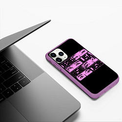 Чехол iPhone 11 Pro матовый Black pink eyes, цвет: 3D-фиолетовый — фото 2