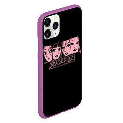 Чехол iPhone 11 Pro матовый Black Pink Art, цвет: 3D-фиолетовый — фото 2