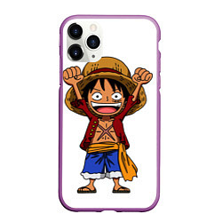 Чехол iPhone 11 Pro матовый One piece Луффи ликует