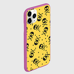 Чехол iPhone 11 Pro матовый Череповый фон Черепа, цвет: 3D-фиолетовый — фото 2