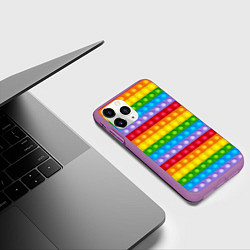 Чехол iPhone 11 Pro матовый Pop It, цвет: 3D-фиолетовый — фото 2