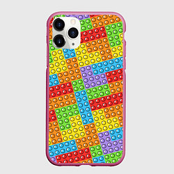 Чехол iPhone 11 Pro матовый POP IT SIMPLE DIMPLE, цвет: 3D-малиновый
