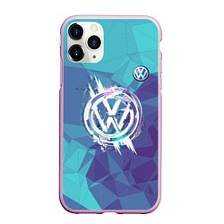 Чехол iPhone 11 Pro матовый VOLKSWAGEN, цвет: 3D-розовый