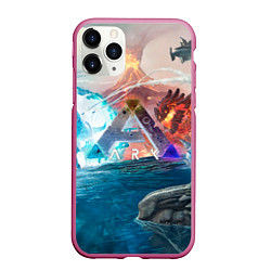 Чехол iPhone 11 Pro матовый Ark battelfield, цвет: 3D-малиновый