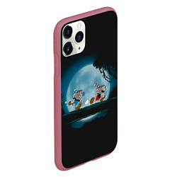 Чехол iPhone 11 Pro матовый Ночная прогулка, цвет: 3D-малиновый — фото 2