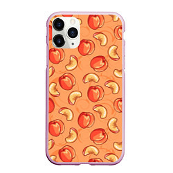 Чехол iPhone 11 Pro матовый Яблоки, цвет: 3D-розовый