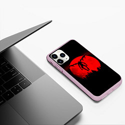 Чехол iPhone 11 Pro матовый Death Note Рюк силуэт, цвет: 3D-розовый — фото 2