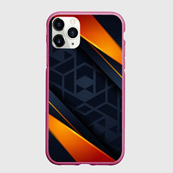 Чехол iPhone 11 Pro матовый BLACK ORANGE, цвет: 3D-малиновый