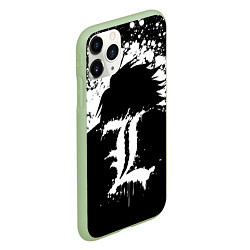 Чехол iPhone 11 Pro матовый Death Note брызги краски, цвет: 3D-салатовый — фото 2