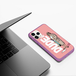 Чехол iPhone 11 Pro матовый The Real Dude, цвет: 3D-фиолетовый — фото 2