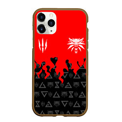 Чехол iPhone 11 Pro матовый THE WITCHER 5, цвет: 3D-коричневый