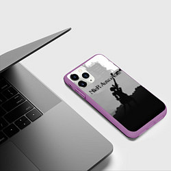 Чехол iPhone 11 Pro матовый Nier Automata Z, цвет: 3D-фиолетовый — фото 2