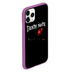 Чехол iPhone 11 Pro матовый Death Note яблоко и ручка, цвет: 3D-фиолетовый — фото 2