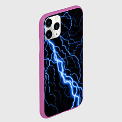 Чехол iPhone 11 Pro матовый ГОЛУБАЯ МОЛНИЯ ГРОЗА, цвет: 3D-фиолетовый — фото 2