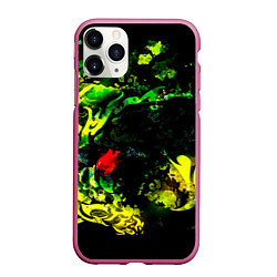 Чехол iPhone 11 Pro матовый ACID DRAGON, цвет: 3D-малиновый