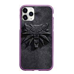 Чехол iPhone 11 Pro матовый THE WITCHER КАМЕНЬ ЛОГО, цвет: 3D-фиолетовый