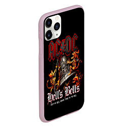 Чехол iPhone 11 Pro матовый ACDC Hells Bells, цвет: 3D-розовый — фото 2