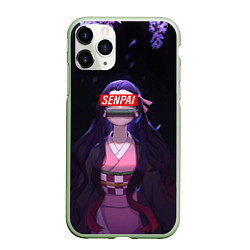 Чехол iPhone 11 Pro матовый SENPAI НЕЗУКО DEMON SLAYER, цвет: 3D-салатовый