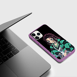 Чехол iPhone 11 Pro матовый Клинок, рассекающий демонов, цвет: 3D-фиолетовый — фото 2