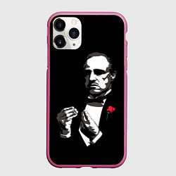 Чехол iPhone 11 Pro матовый Крёстный Отец The Godfather, цвет: 3D-малиновый