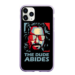 Чехол iPhone 11 Pro матовый The Dude Abides Лебовски, цвет: 3D-светло-сиреневый