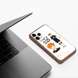 Чехол iPhone 11 Pro матовый ХИНАТА 10 номер ВОЛЕЙБОЛ!!, цвет: 3D-коричневый — фото 2