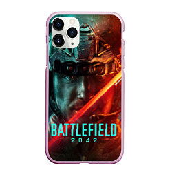 Чехол iPhone 11 Pro матовый Battlefield 2042 Soldier face, цвет: 3D-розовый