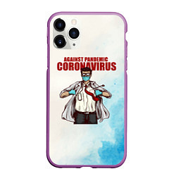 Чехол iPhone 11 Pro матовый Coronavirus, цвет: 3D-фиолетовый