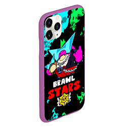 Чехол iPhone 11 Pro матовый Плохиш Базз, Buzz Brawl Stars, цвет: 3D-фиолетовый — фото 2