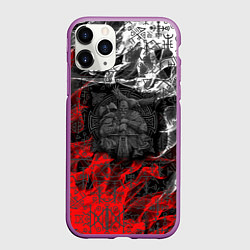 Чехол iPhone 11 Pro матовый Викинги, цвет: 3D-фиолетовый