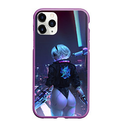 Чехол iPhone 11 Pro матовый Nier X Cyberpunk, цвет: 3D-фиолетовый