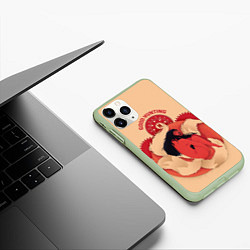 Чехол iPhone 11 Pro матовый Любовь, смерть и роботы Good hunting, цвет: 3D-салатовый — фото 2