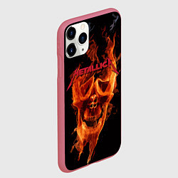 Чехол iPhone 11 Pro матовый Metallica Flame, цвет: 3D-малиновый — фото 2