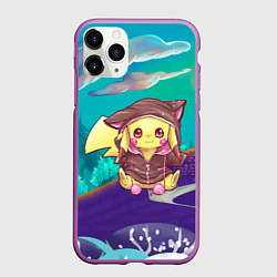Чехол iPhone 11 Pro матовый Покемон в костюме, цвет: 3D-фиолетовый