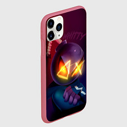 Чехол iPhone 11 Pro матовый Витти на темном фоне, цвет: 3D-малиновый — фото 2