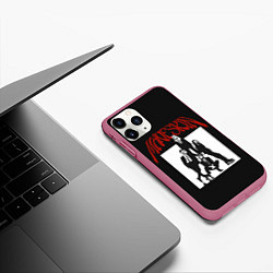 Чехол iPhone 11 Pro матовый Maneskin Rock Band, цвет: 3D-малиновый — фото 2