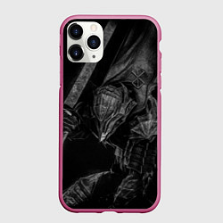 Чехол iPhone 11 Pro матовый БЕРСЕРК черно - белый, цвет: 3D-малиновый