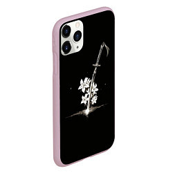 Чехол iPhone 11 Pro матовый Nier - Sword and Flowers, цвет: 3D-розовый — фото 2