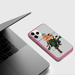 Чехол iPhone 11 Pro матовый Арт Ророноа Зоро, One Piece, цвет: 3D-малиновый — фото 2