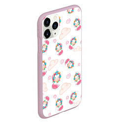 Чехол iPhone 11 Pro матовый Радужные Единороги, цвет: 3D-розовый — фото 2