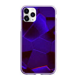 Чехол iPhone 11 Pro матовый СИНИЕ ПЛИТЫ 3D, цвет: 3D-светло-сиреневый