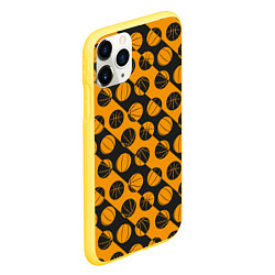 Чехол iPhone 11 Pro матовый Баскетбол, цвет: 3D-желтый — фото 2