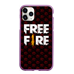 Чехол iPhone 11 Pro матовый FREEFIRE PATTERN GARENA Z, цвет: 3D-фиолетовый