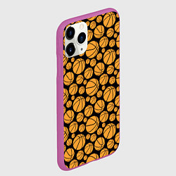 Чехол iPhone 11 Pro матовый Баскетбольные Мячи, цвет: 3D-фиолетовый — фото 2