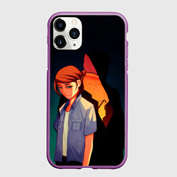 Чехол iPhone 11 Pro матовый Анимационные Элли и Джоел, цвет: 3D-фиолетовый