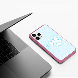 Чехол iPhone 11 Pro матовый Blue Lil Peep, цвет: 3D-малиновый — фото 2