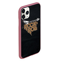 Чехол iPhone 11 Pro матовый Rock n Roll Гитара, цвет: 3D-малиновый — фото 2