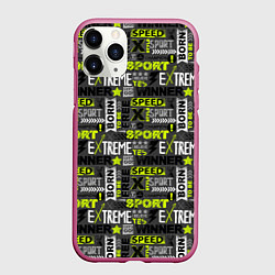 Чехол iPhone 11 Pro матовый Экстремальный Спорт, цвет: 3D-малиновый