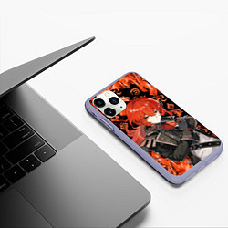 Чехол iPhone 11 Pro матовый DILUC FIRE, цвет: 3D-светло-сиреневый — фото 2