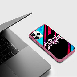 Чехол iPhone 11 Pro матовый NO GAME NO LIFE LOGO, цвет: 3D-малиновый — фото 2
